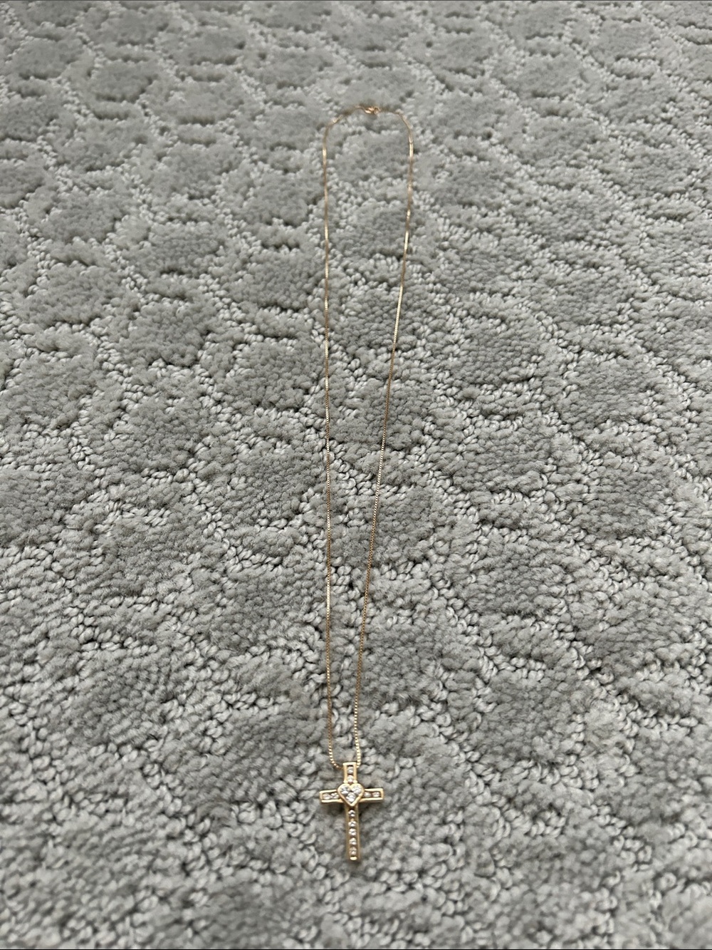 Gold Cross Diamond Pendant Necklace